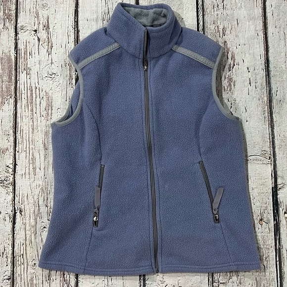 Vintage Women's Patagonia Lite Violet USA Made Fleece Zip Up Fleece Vest Coat - Picture 1 of 6